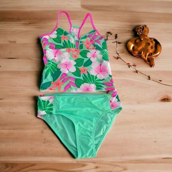 NWT ZeroXposur Girl’s Two Piece Swimsuit (Large/14) - Picture 1 of 3